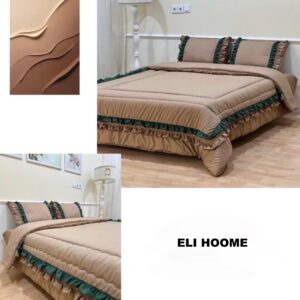 ست روتختی چیندار الیزه (خاکی و سبز درباری)