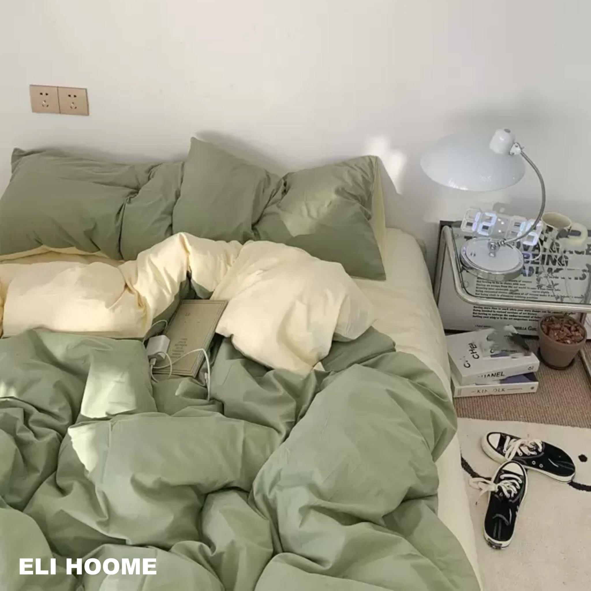 ست کاوری دورنگ(سبز خزه ای،شیری نباتی)